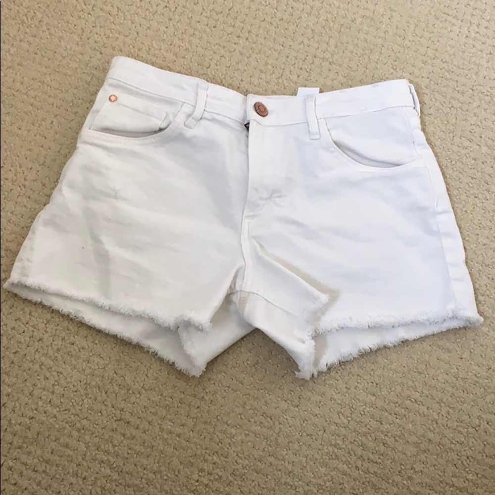 Girls White Denim Shorts
